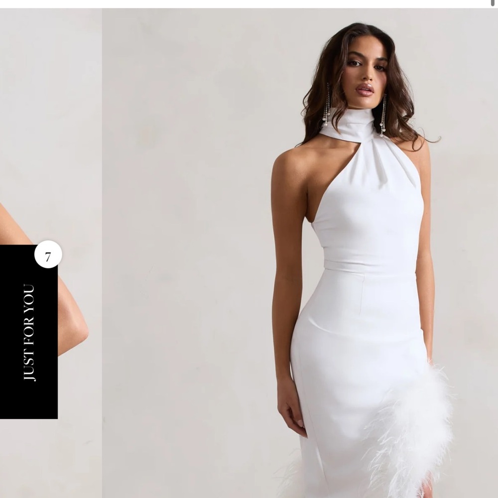 COPY - White feather dress, comfy, fitting